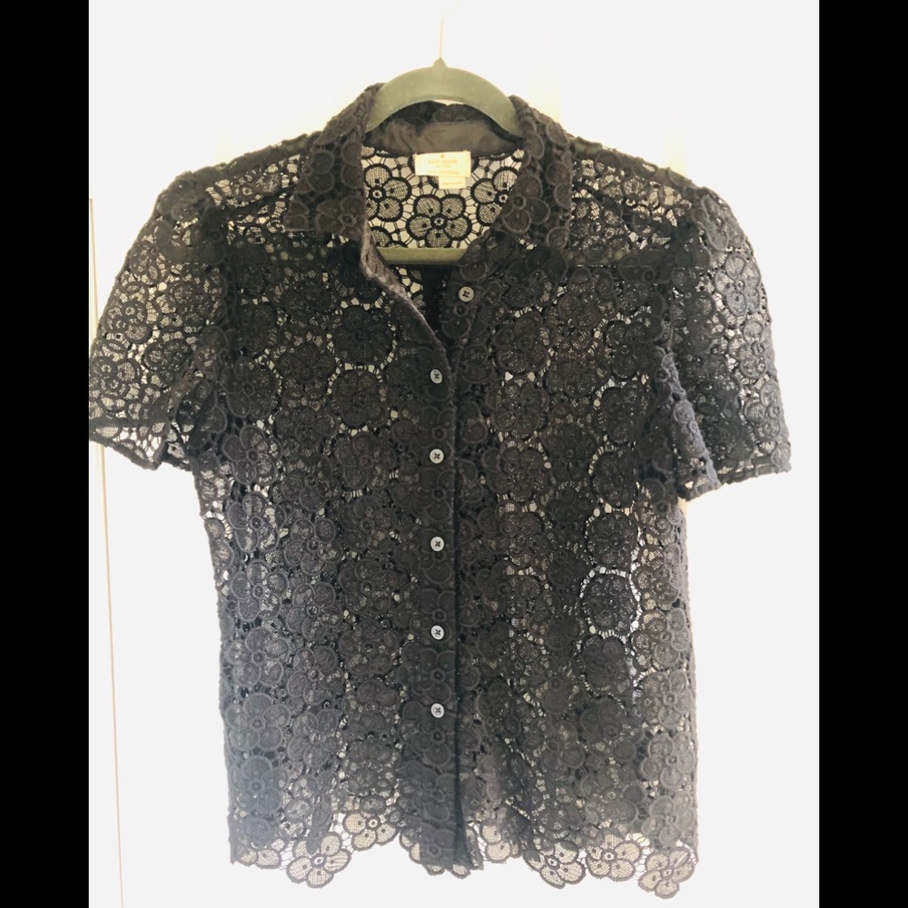Kate spade floral eyelet top